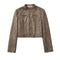 Vesper Distressed Brown Faux Suede Jacket